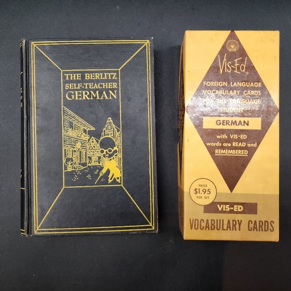 Other - 1950s German Language Self-Teacher Book and Vocabulary Cards